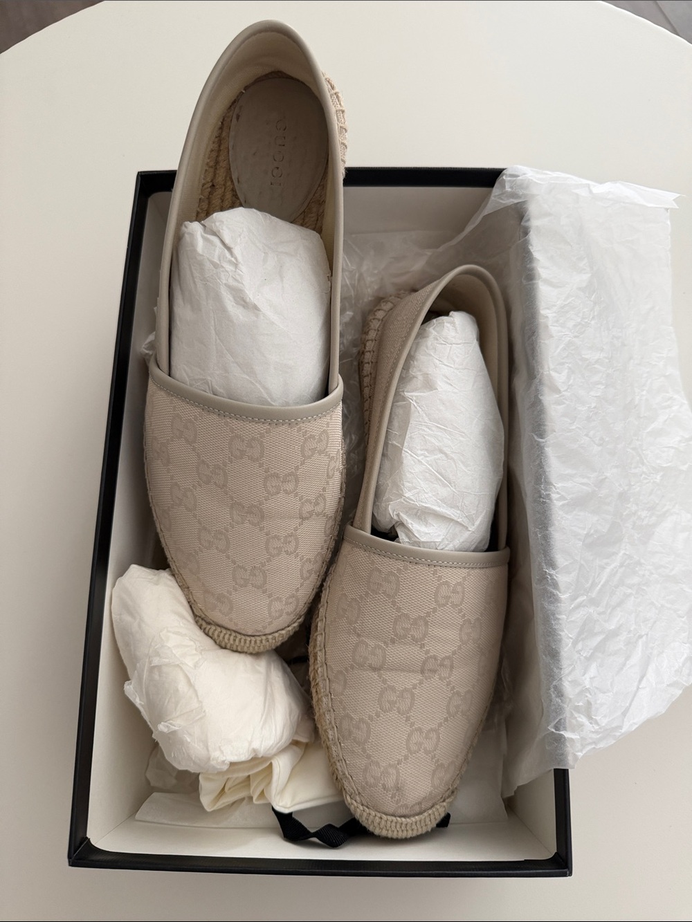 Gucci Beige GG Canvas Espadrilles